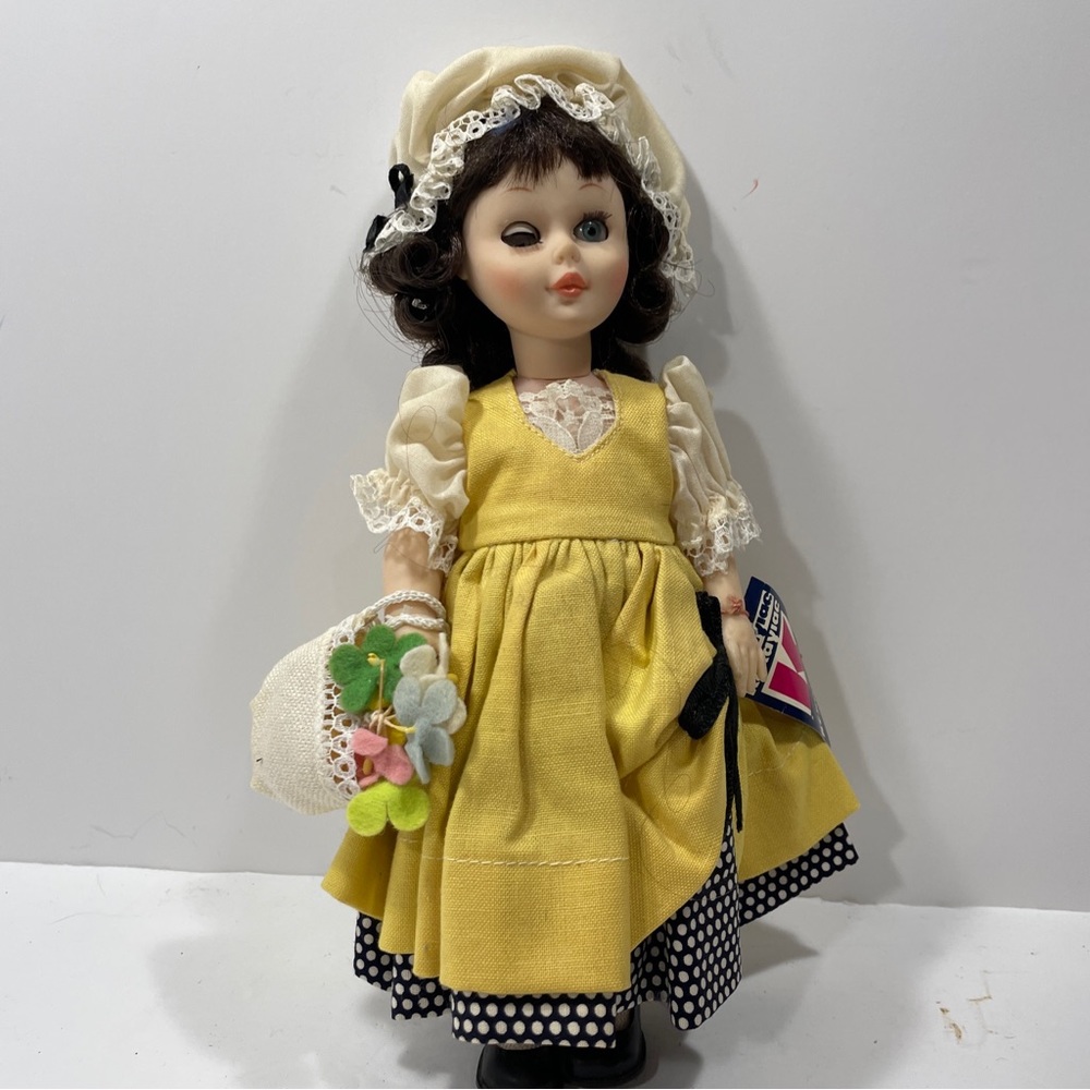 Kehagias Doll Made in GREECE Bonnet Flowers  KEXAYIAC W/ TAG! 9” Vintage Wink